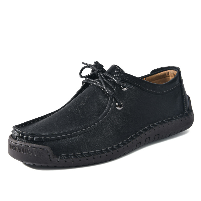 Men's Casual Lace-Up Shoes with Hand-Stitched Details – Suitable for Daily Wear