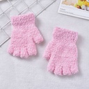 Children's Velvet Half-Finger Thermal Gloves