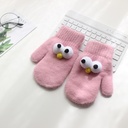 Children’s Unisex Gloves with Rabbit Fur and Cute Big Eyes Design