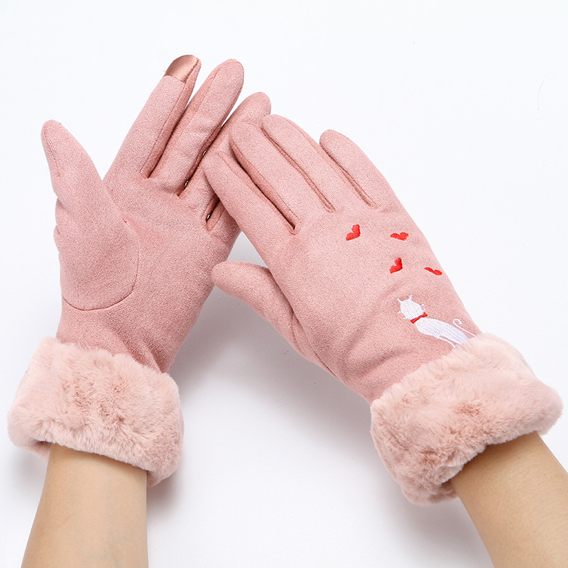 Women’s Winter Suede Gloves – Warm & Stylish