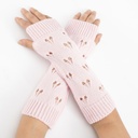 Women’s Knitted Wool Arm Gloves – Jacquard Design
