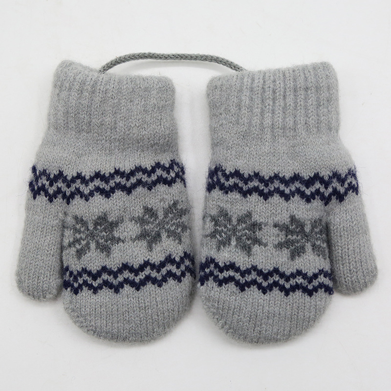 Thick Warm Children’s Alpaca Gloves with Halter Design