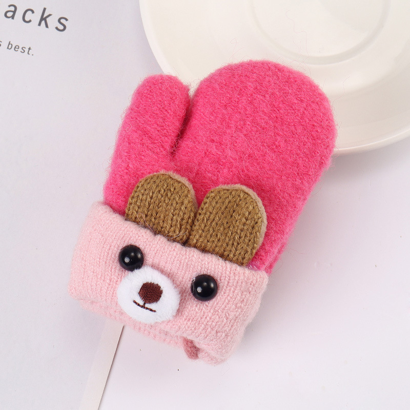 Cute Cartoon Winter Gloves for Children – Simple & Warm