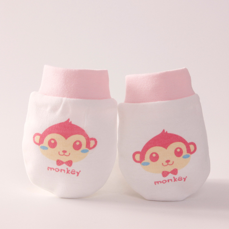 Cartoon anti-scratch baby face protection gloves