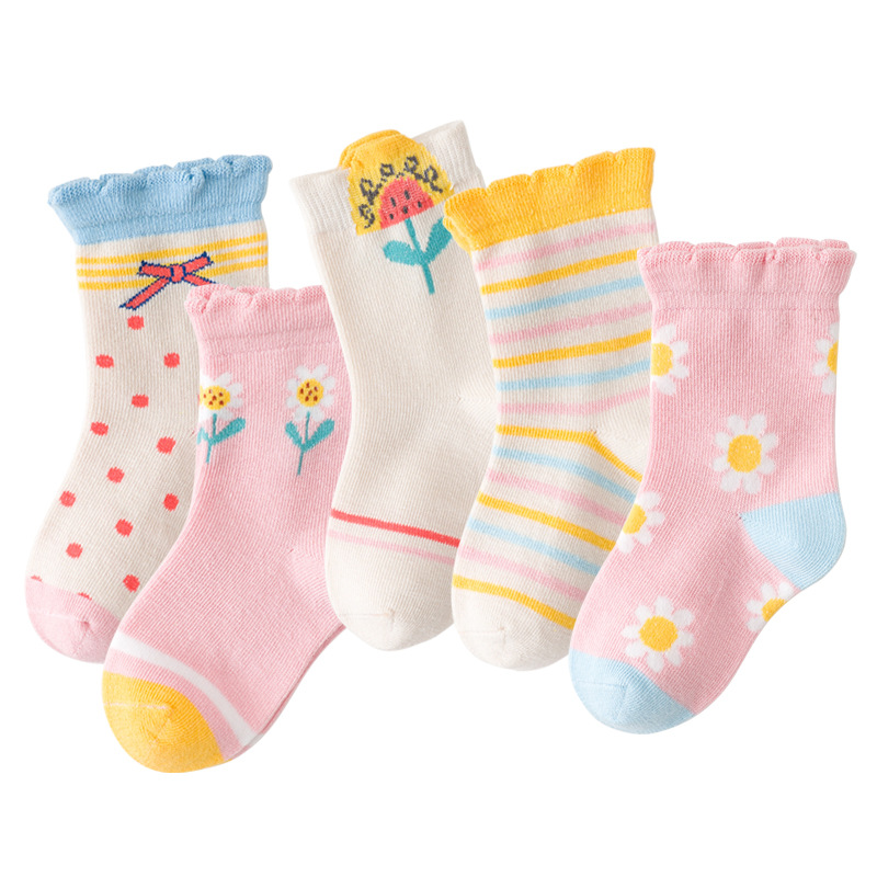 Elegant design cotton socks for girls