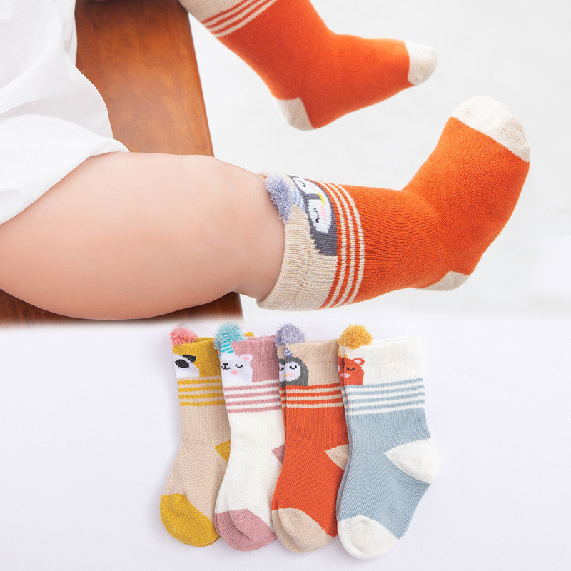 Baby socks with cartoon heat transfer design