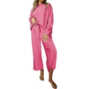 Women’s Casual Set with Textured Fabric and Drawstring Waist