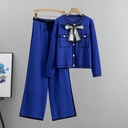 Trendy Women’s Set – Knitted Cardigan and Wide-Leg Pants