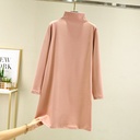 Elegant loose blouse with a mid-length cut, long sleeves, and a half-high collar
