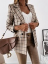 Plaid Suit Jacket with Lapel Collar, Long Sleeves, and Button Closure