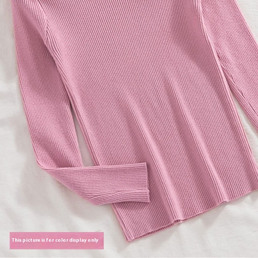 Women's Knitted Blouse with Half Turtleneck