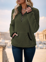 Women’s Pullover Sweatshirt Blouse with Color Block Design