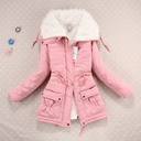 Candy-Colored Cotton Jacket with Waist Belt