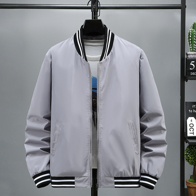 Loose Casual Jacket with Stand Collar for a Modern Look