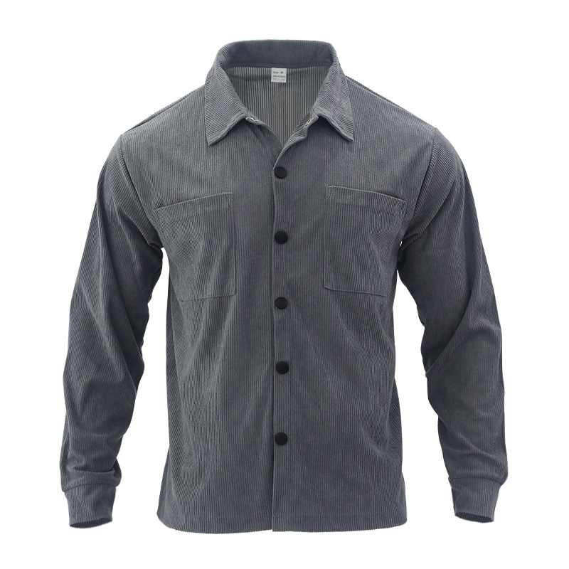 Men’s Slim Fit Corduroy Jacket with Single-breasted Design