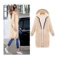 Women's Winter Hooded Long-Sleeve Sweater Jacket with Thick Long Shirt Design