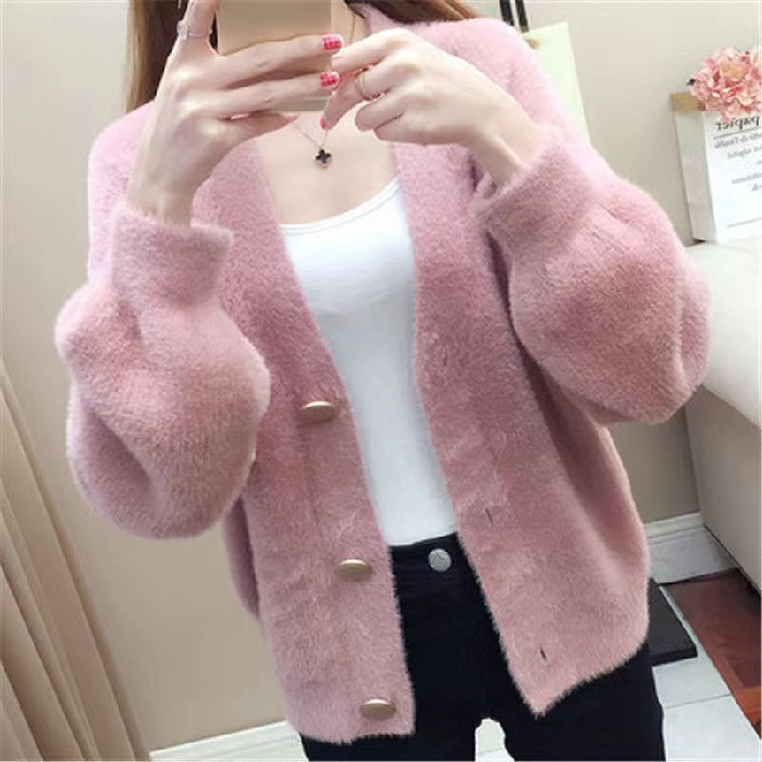 Fashionable Short Loose Knitted Women’s Jacket