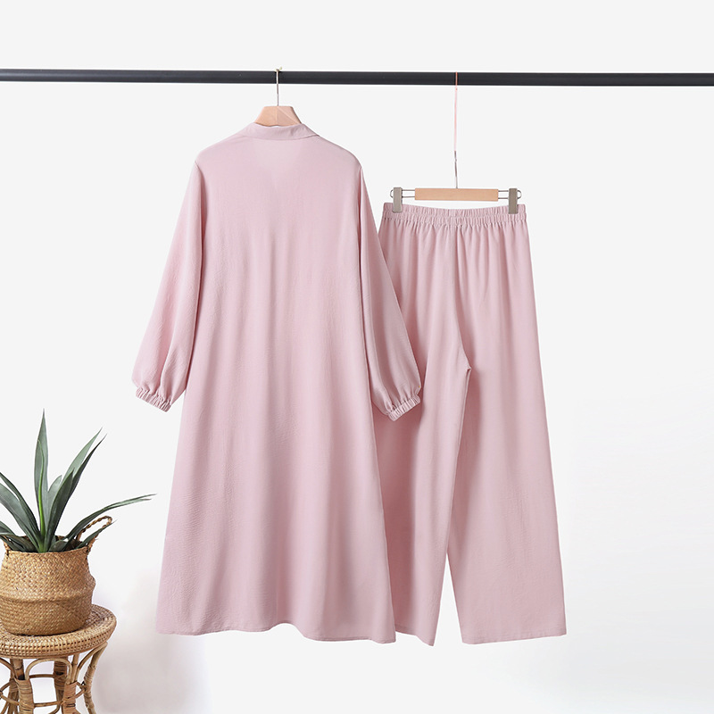 Casual Women’s Two-Piece Set with Mushroom Buckle and Long Sleeves