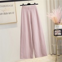 Elegant High-Waist Wide-Leg Knitted Trousers with Flowing Design