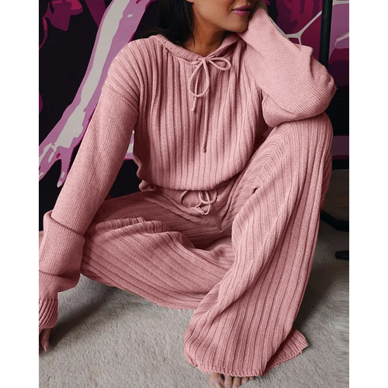 Women's Casual Loose-Fit Hooded Suit with Long Sleeves