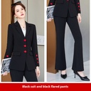 Women's Business Suit with Bell-Bottom Trousers