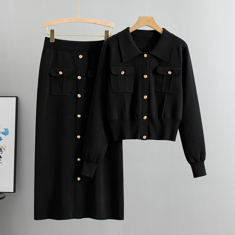 Elegant French-style Knitted Women's Suit – New and Chic Design