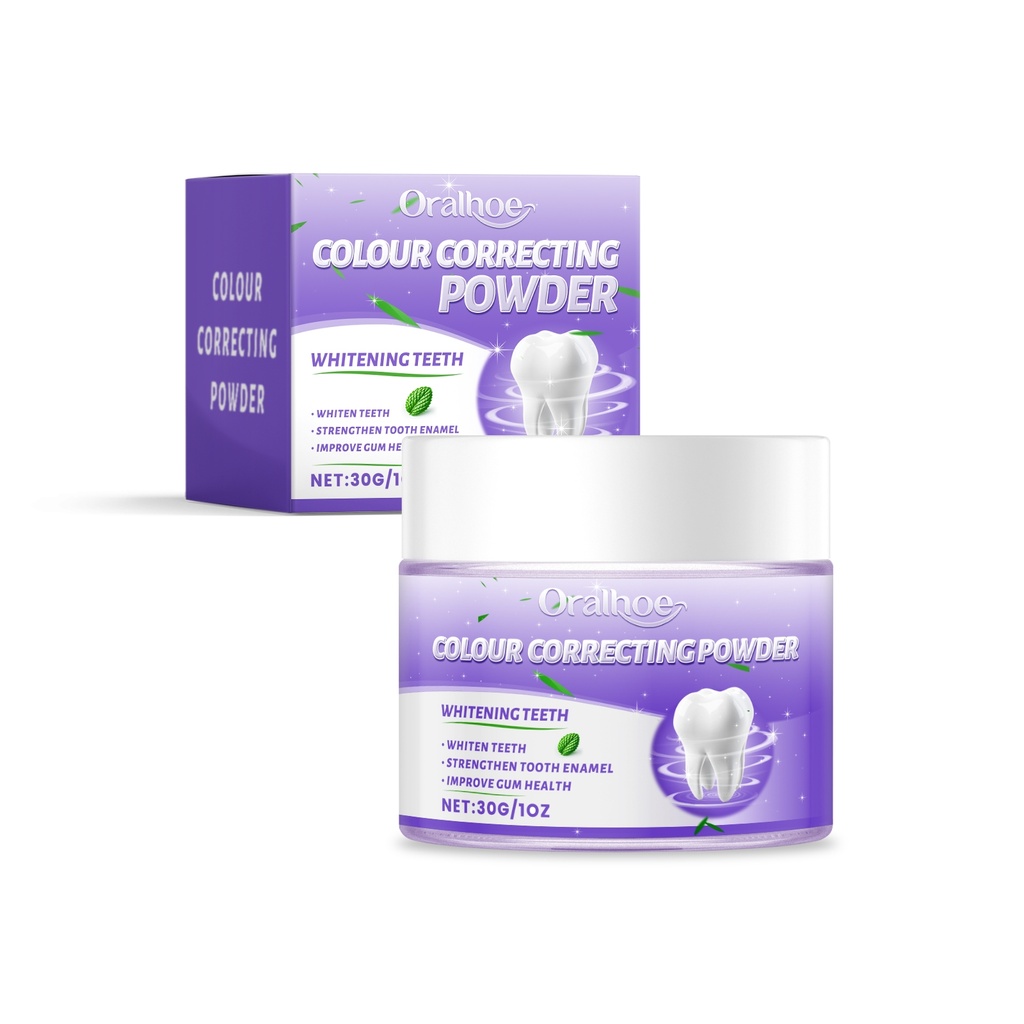 بودرة تبييض الأسنان –  لطيفة للأسنان الحساسة وتزيل البقع فورًا