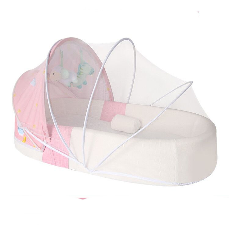 Portable Folding Baby Nest Crib with Anti-Pressure Protection Cushion – Ideal for Newborns