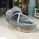 Portable multifunctional cradle bed with mosquito net and mat