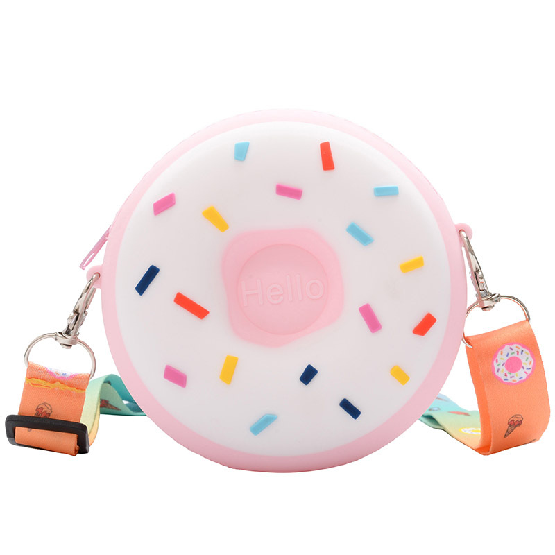 Cute Donut Silicone Crossbody Bag for Kids
