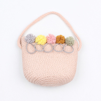 Girls’ Straw Shoulder Bag with Elegant Princess Design