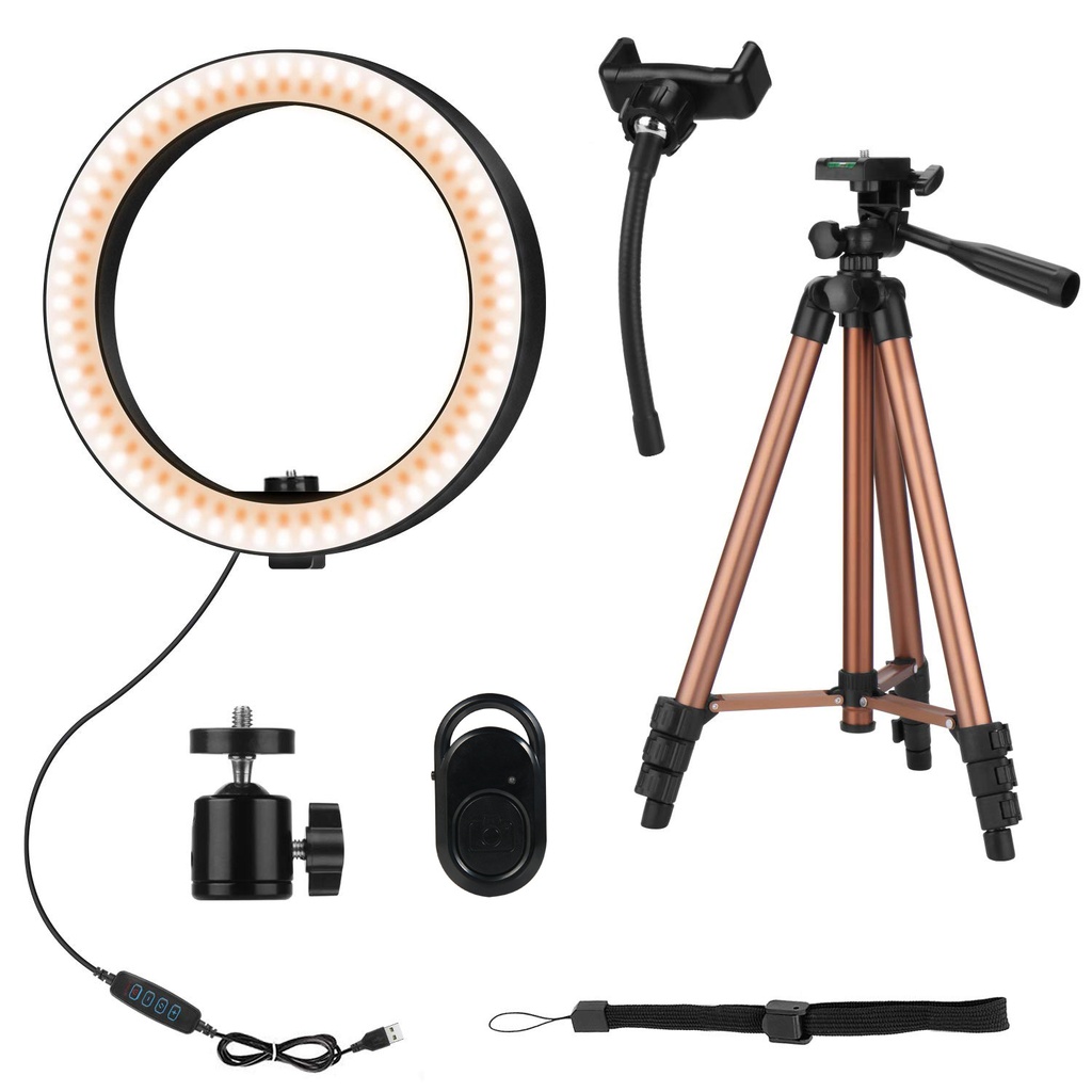 Compatible with Apple — desktop ring light tripod with fill light