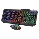 Crackle-Style Keyboard with 4D Mouse – Illuminated Gaming Set