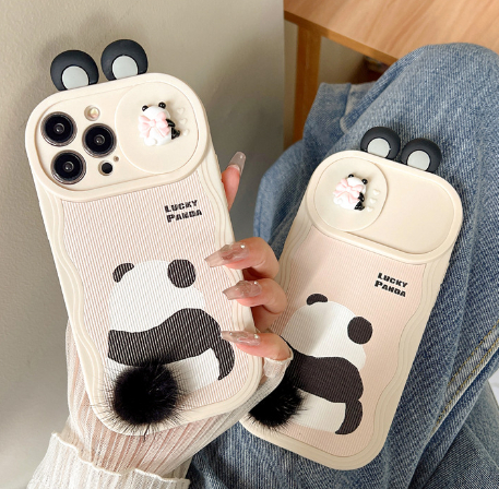 Furry Panda Phone Case — Cute & Protective Cover