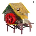 زينة حوض أسماك على شكل منزل صغير مع وظيفة تزويد الأكسجين بالهواء