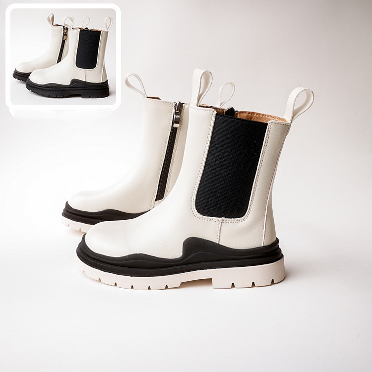 Girls’ Martin high-leg boots with side zipper