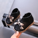 Girls’ Vintage-Style Leather Boots with Cute Bow Detail