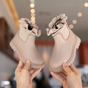 Girls’ High-Leg Martin Boots with an Elegant Microfiber Design and Knitted Finish