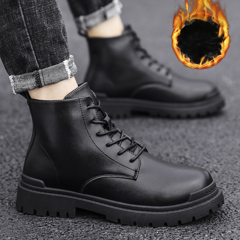 Men’s Modern Casual Leather Boots with British Retro Design