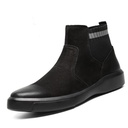 A stylish and modern men's high-top leather boot design