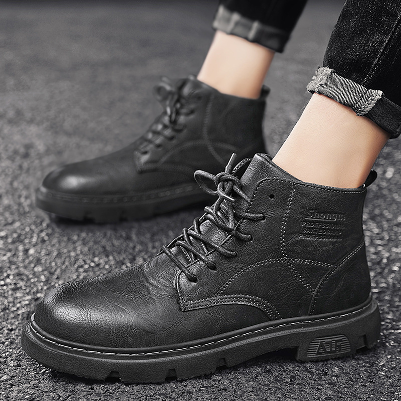 A new men's high-top boot made from genuine leather