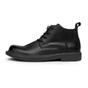 Men’s casual genuine leather boots with a mid-top design and flat sole