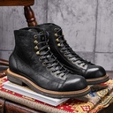 Men’s high-top genuine leather boots with an elegant British casual design