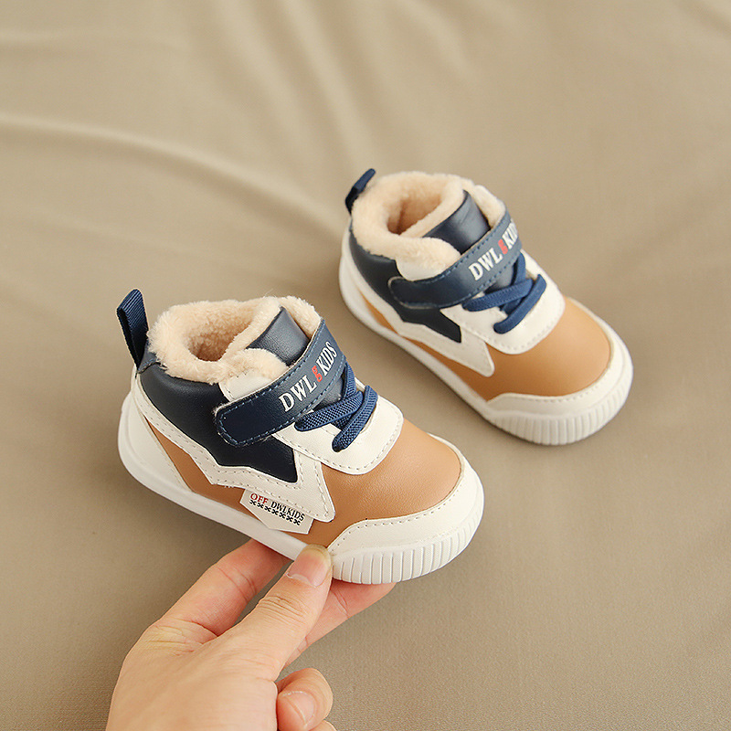 Warm High-Top Toddler Shoes with Soft, Non-Slip Soles