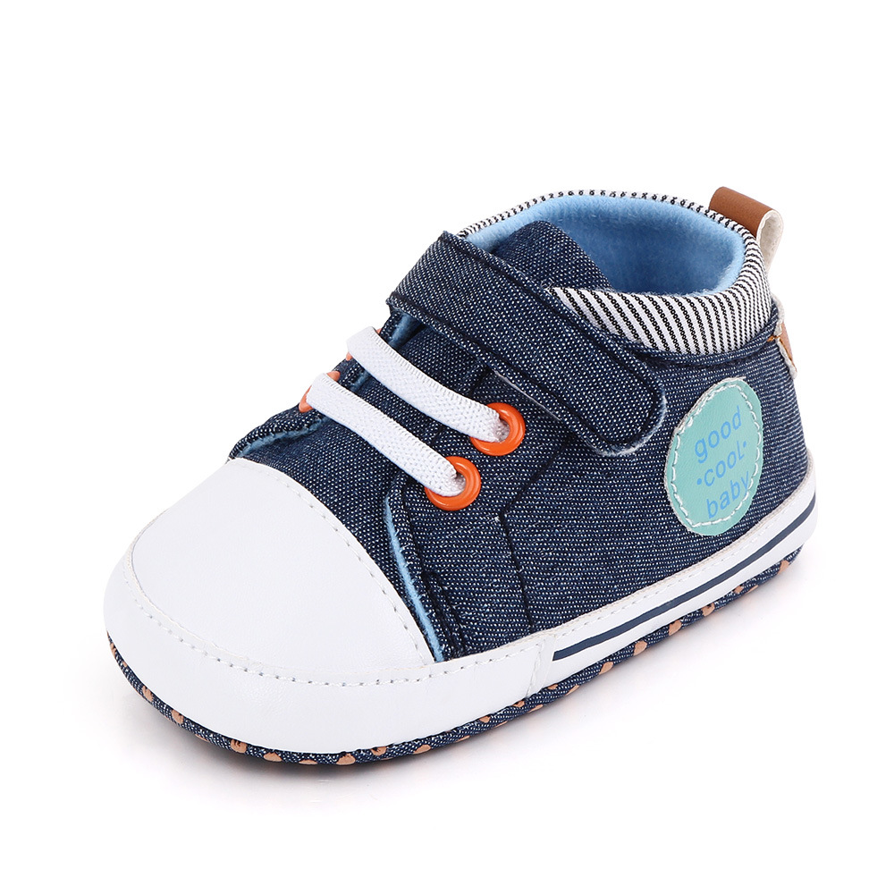 Casual Soft-Soled Baby Canvas Shoes with Velcro Closure