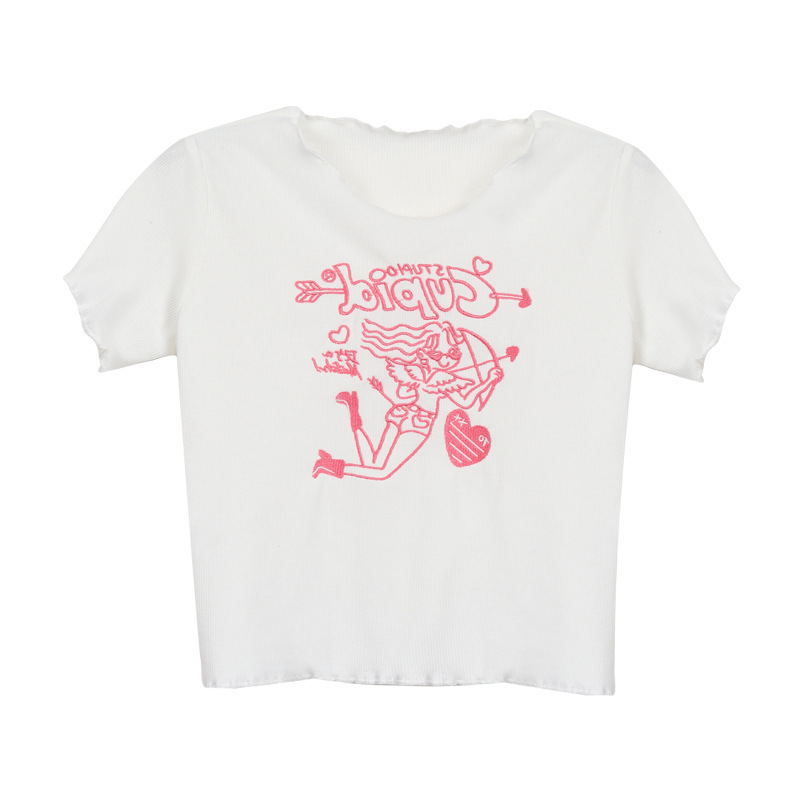 Women’s cropped top decorated with embroidery