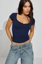 Women’s Summer Slim-Fit Heart-Neck Top
