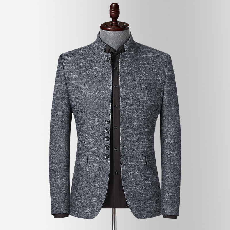 Men’s Wool Jacket with a Stand Collar