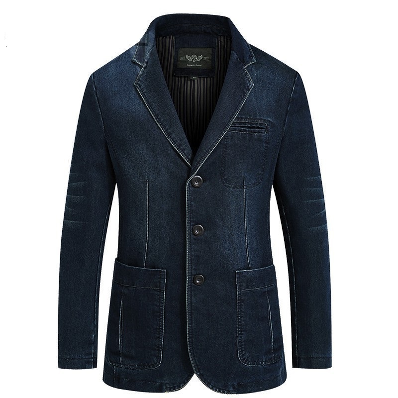Washed denim jacket with a modern design and a comfortable fit