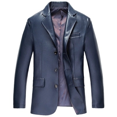 Loose-fit casual leather jacket